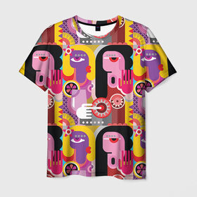 Мужская футболка 3D с принтом Импрессионизм 10 в Кировске, 100% полиэфир | прямой крой, круглый вырез горловины, длина до линии бедер | абстракция | импрессионизм | человечки | яркий