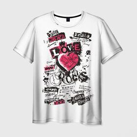 Мужская футболка 3D с принтом Рок сердца 4 в Кировске, 100% полиэфир | прямой крой, круглый вырез горловины, длина до линии бедер | heart | tattoo | разбитое | сердечко | сердце | тату | татушка