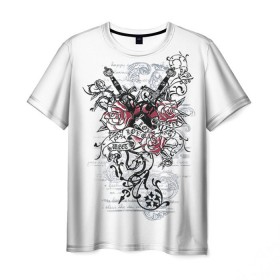 Мужская футболка 3D с принтом Рок сердца 5 в Кировске, 100% полиэфир | прямой крой, круглый вырез горловины, длина до линии бедер | heart | tattoo | разбитое | сердечко | сердце | тату | татушка