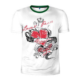 Мужская футболка 3D спортивная с принтом Рок сердца 6 в Кировске, 100% полиэстер с улучшенными характеристиками | приталенный силуэт, круглая горловина, широкие плечи, сужается к линии бедра | heart | tattoo | разбитое | сердечко | сердце | тату | татушка