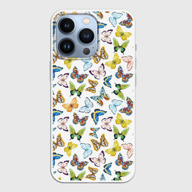 Чехол для iPhone 13 Pro с принтом Цветы и бабочки 11 в Кировске,  |  | Тематика изображения на принте: акварель | бабочка | нежный | рисунок | роза | сирень | цветочек | цветочный | цветы