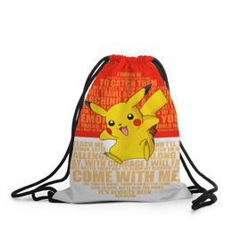 Рюкзак-мешок 3D с принтом Pikachu в Кировске, 100% полиэстер | плотность ткани — 200 г/м2, размер — 35 х 45 см; лямки — толстые шнурки, застежка на шнуровке, без карманов и подкладки | pikachu | pokeboll | pokemon | пикачу | покеболл | покемон