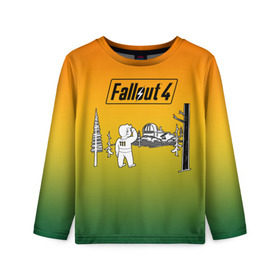 Детский лонгслив 3D с принтом Волт-бой 111 Fallout 4 в Кировске, 100% полиэстер | длинные рукава, круглый вырез горловины, полуприлегающий силуэт
 | Тематика изображения на принте: fallout 4 | vault boy | волт бой | фаллаут