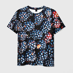Мужская футболка 3D с принтом Ежевика в Кировске, 100% полиэфир | прямой крой, круглый вырез горловины, длина до линии бедер | фото | ягоды