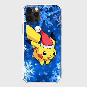 Чехол для iPhone 12 Pro с принтом Pikachu в Кировске, силикон | область печати: задняя сторона чехла, без боковых панелей | Тематика изображения на принте: pikachu | pokeboll | pokemon | зима | новый год | пикачу | покеболл | покемон | снежинки