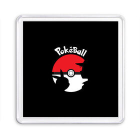 Магнит 55*55 с принтом Pokeball в Кировске, Пластик | Размер: 65*65 мм; Размер печати: 55*55 мм | 