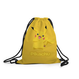 Рюкзак-мешок 3D с принтом Pikachu в Кировске, 100% полиэстер | плотность ткани — 200 г/м2, размер — 35 х 45 см; лямки — толстые шнурки, застежка на шнуровке, без карманов и подкладки | pikachu | pokeboll | pokemon | пикачу | покеболл | покемон