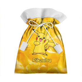 Подарочный 3D мешок с принтом Pikachu в Кировске, 100% полиэстер | Размер: 29*39 см | Тематика изображения на принте: pikachu | pokeboll | pokemon | пикачу | покеболл | покемон