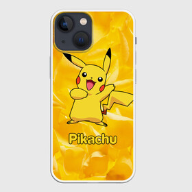 Чехол для iPhone 13 mini с принтом Пикачу на золотом фоне в Кировске,  |  | pikachu | pokeboll | pokemon | пикачу | покеболл | покемон