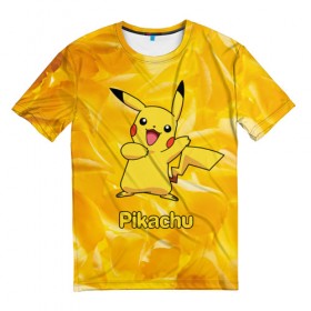 Мужская футболка 3D с принтом Pikachu в Кировске, 100% полиэфир | прямой крой, круглый вырез горловины, длина до линии бедер | pikachu | pokeboll | pokemon | пикачу | покеболл | покемон