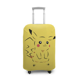 Чехол для чемодана 3D с принтом Pikachu в Кировске, 86% полиэфир, 14% спандекс | двустороннее нанесение принта, прорези для ручек и колес | pikachu | pokeboll | pokemon | пикачу | покеболл | покемон