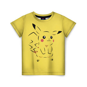 Детская футболка 3D с принтом Pikachu в Кировске, 100% гипоаллергенный полиэфир | прямой крой, круглый вырез горловины, длина до линии бедер, чуть спущенное плечо, ткань немного тянется | pikachu | pokeboll | pokemon | пикачу | покеболл | покемон