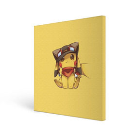 Холст квадратный с принтом Pikachu в Кировске, 100% ПВХ |  | pikachu | pokeball | pokemon | пикачу | покеболл | покемон
