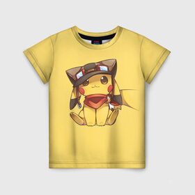 Детская футболка 3D с принтом Pikachu в Кировске, 100% гипоаллергенный полиэфир | прямой крой, круглый вырез горловины, длина до линии бедер, чуть спущенное плечо, ткань немного тянется | pikachu | pokeball | pokemon | пикачу | покеболл | покемон