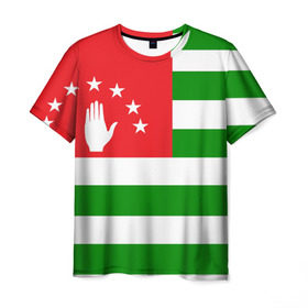 Мужская футболка 3D с принтом Абхазия в Кировске, 100% полиэфир | прямой крой, круглый вырез горловины, длина до линии бедер | Тематика изображения на принте: кавказ | море | республика | россия