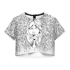 Женская футболка 3D укороченная с принтом Камеди стор 3 в Кировске, 100% полиэстер | круглая горловина, длина футболки до линии талии, рукава с отворотами | youtube | дженна | дженна марблс | евстиф | камеди | камедистор | ютуб | ютьюб