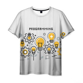 Мужская футболка 3D с принтом Программирование 1 в Кировске, 100% полиэфир | прямой крой, круглый вырез горловины, длина до линии бедер | день программиста | код | подарок | праздник | программист