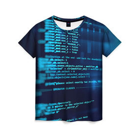 Женская футболка 3D с принтом Программирование 6 в Кировске, 100% полиэфир ( синтетическое хлопкоподобное полотно) | прямой крой, круглый вырез горловины, длина до линии бедер | день программиста | код | подарок | праздник | программист