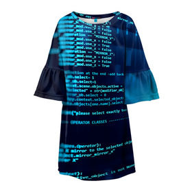 Детское платье 3D с принтом Программирование 6 в Кировске, 100% полиэстер | прямой силуэт, чуть расширенный к низу. Круглая горловина, на рукавах — воланы | день программиста | код | подарок | праздник | программист