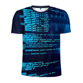 Мужская футболка 3D спортивная с принтом Программирование 6 в Кировске, 100% полиэстер с улучшенными характеристиками | приталенный силуэт, круглая горловина, широкие плечи, сужается к линии бедра | Тематика изображения на принте: день программиста | код | подарок | праздник | программист