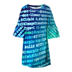 Детское платье 3D с принтом Программирование 7 в Кировске, 100% полиэстер | прямой силуэт, чуть расширенный к низу. Круглая горловина, на рукавах — воланы | день программиста | код | подарок | праздник | программист