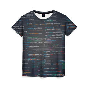 Женская футболка 3D с принтом Программирование 9 в Кировске, 100% полиэфир ( синтетическое хлопкоподобное полотно) | прямой крой, круглый вырез горловины, длина до линии бедер | день программиста | код | подарок | праздник | программист