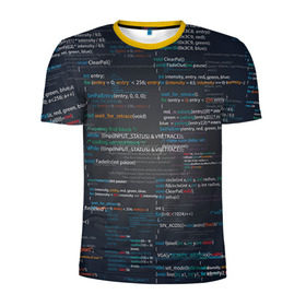 Мужская футболка 3D спортивная с принтом Программирование 9 в Кировске, 100% полиэстер с улучшенными характеристиками | приталенный силуэт, круглая горловина, широкие плечи, сужается к линии бедра | день программиста | код | подарок | праздник | программист
