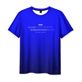 Мужская футболка 3D с принтом BSOD в Кировске, 100% полиэфир | прямой крой, круглый вырез горловины, длина до линии бедер | bsod | день программиста | код | подарок | праздник | программист