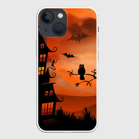 Чехол для iPhone 13 mini с принтом HALLOWEEN | ХЕЛЛОУИН в Кировске,  |  | пейзаж | тыква | хэллоуин
