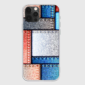 Чехол для iPhone 12 Pro Max с принтом Джинсовый стиль в Кировске, Силикон |  | Тематика изображения на принте: заплатки | разноцветный | текстура | ткань