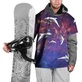 Накидка на куртку 3D с принтом Дельфин в Кировске, 100% полиэстер |  | Тематика изображения на принте: дельфин | космос