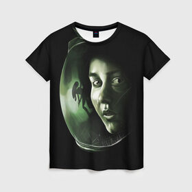 Женская футболка 3D с принтом Чужой в Кировске, 100% полиэфир ( синтетическое хлопкоподобное полотно) | прямой крой, круглый вырез горловины, длина до линии бедер | alien | aliens | cinema | film | predator | фильм | чужой