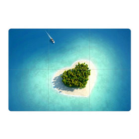 Магнитный плакат 3Х2 с принтом Остров в Кировске, Полимерный материал с магнитным слоем | 6 деталей размером 9*9 см | Тематика изображения на принте: вода | дерево | лето | море | океан | остров | пальмы | песок | сердечко | сердце | синий