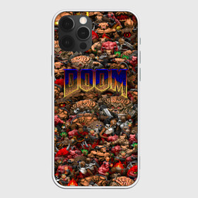 Чехол для iPhone 12 Pro с принтом Doom. Все монстры (pixel art) в Кировске, силикон | область печати: задняя сторона чехла, без боковых панелей | 