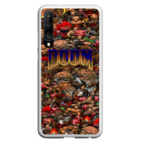 Чехол для Honor P30 с принтом Doom Все монстры (pixel art) в Кировске, Силикон | Область печати: задняя сторона чехла, без боковых панелей | 