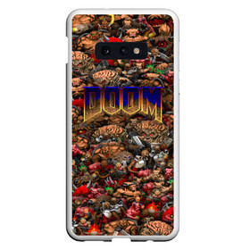 Чехол для Samsung S10E с принтом Doom Все монстры (pixel art) в Кировске, Силикон | Область печати: задняя сторона чехла, без боковых панелей | 