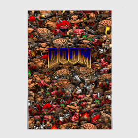 Постер с принтом Doom. Все монстры (pixel art) в Кировске, 100% бумага
 | бумага, плотность 150 мг. Матовая, но за счет высокого коэффициента гладкости имеет небольшой блеск и дает на свету блики, но в отличии от глянцевой бумаги не покрыта лаком | 