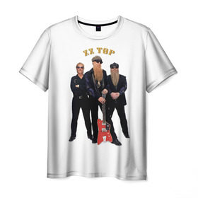 Мужская футболка 3D с принтом ZZ TOP в Кировске, 100% полиэфир | прямой крой, круглый вырез горловины, длина до линии бедер | blues | rock | zz top | блюз | зизи топ | музыка | рок
