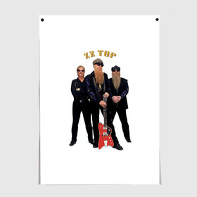 Постер с принтом ZZ TOP в Кировске, 100% бумага
 | бумага, плотность 150 мг. Матовая, но за счет высокого коэффициента гладкости имеет небольшой блеск и дает на свету блики, но в отличии от глянцевой бумаги не покрыта лаком | blues | rock | zz top | блюз | зизи топ | музыка | рок
