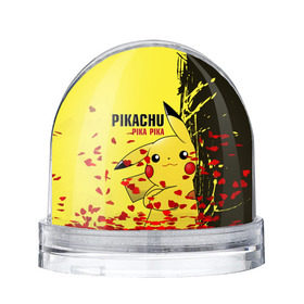 Снежный шар с принтом Pikachu Pika Pika в Кировске, Пластик | Изображение внутри шара печатается на глянцевой фотобумаге с двух сторон | go | pikachu | pokemon | го | пика | пикачу | покемон