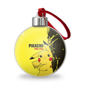 Ёлочный шар с принтом Pikachu Pika Pika в Кировске, Пластик | Диаметр: 77 мм | go | pikachu | pokemon | го | пика | пикачу | покемон