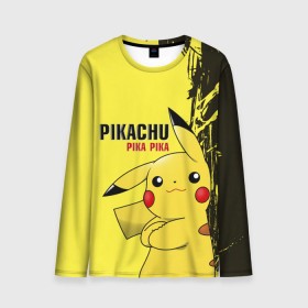 Мужской лонгслив 3D с принтом Pikachu Pika Pika в Кировске, 100% полиэстер | длинные рукава, круглый вырез горловины, полуприлегающий силуэт | go | pikachu | pokemon | го | пика | пикачу | покемон