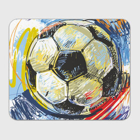 Коврик прямоугольный с принтом Рисованный футбольный мяч в Кировске, натуральный каучук | размер 230 х 185 мм; запечатка лицевой стороны | Тематика изображения на принте: игра | мяч | разводы | спорт | футбол | футбольный