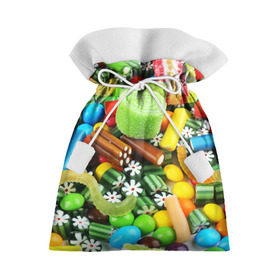 Подарочный 3D мешок с принтом Сладости в Кировске, 100% полиэстер | Размер: 29*39 см | вкуснотища | вкусняшки | глазурь | жевачка | карамель | карамельки | конфетки | конфеты | леденец | мармеладки | сахар | сладости