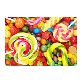Магнитный плакат 3Х2 с принтом Вкусняшки в Кировске, Полимерный материал с магнитным слоем | 6 деталей размером 9*9 см | вкуснотища | вкусняшки | глазурь | жевачка | карамель | карамельки | конфетки | конфеты | леденец | мармеладки | сахар | сладости