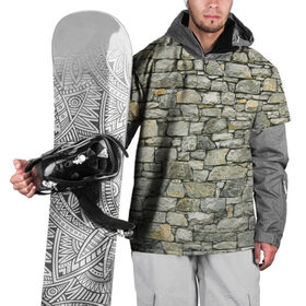 Накидка на куртку 3D с принтом Каменная стена в Кировске, 100% полиэстер |  | 