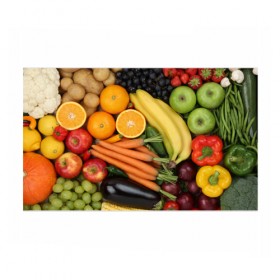 Бумага для упаковки 3D с принтом Овощи и фрукты в Кировске, пластик и полированная сталь | круглая форма, металлическое крепление в виде кольца | апельсин | баклажан | банан | картофель | клубника | кукуруза | морковь | овощи | перец | фрукты | яблоки