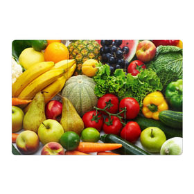 Магнитный плакат 3Х2 с принтом Богатый урожай в Кировске, Полимерный материал с магнитным слоем | 6 деталей размером 9*9 см | апельсин | баклажан | банан | богатый урожай | виноград | горох | еда | кабачок | капуста | картофель | лимон | морковь | овощи | огурец | перец | персик | помидор | слива | сочные плоды | томат | тыква
