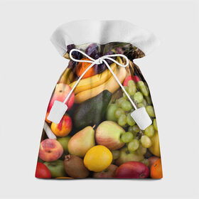 Подарочный 3D мешок с принтом Спелые фрукты в Кировске, 100% полиэстер | Размер: 29*39 см | Тематика изображения на принте: ананас | арбуз | банан | богатый урожай | виноград | горох | груша | еда | капуста | картофель | лук | морковь | овощи | огурец | перец | персик | слива | сочные плоды | томат | фасоль | фрукты | яблоко