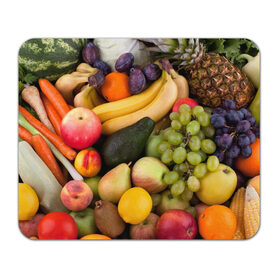 Коврик прямоугольный с принтом Спелые фрукты в Кировске, натуральный каучук | размер 230 х 185 мм; запечатка лицевой стороны | ананас | арбуз | банан | богатый урожай | виноград | горох | груша | еда | капуста | картофель | лук | морковь | овощи | огурец | перец | персик | слива | сочные плоды | томат | фасоль | фрукты | яблоко